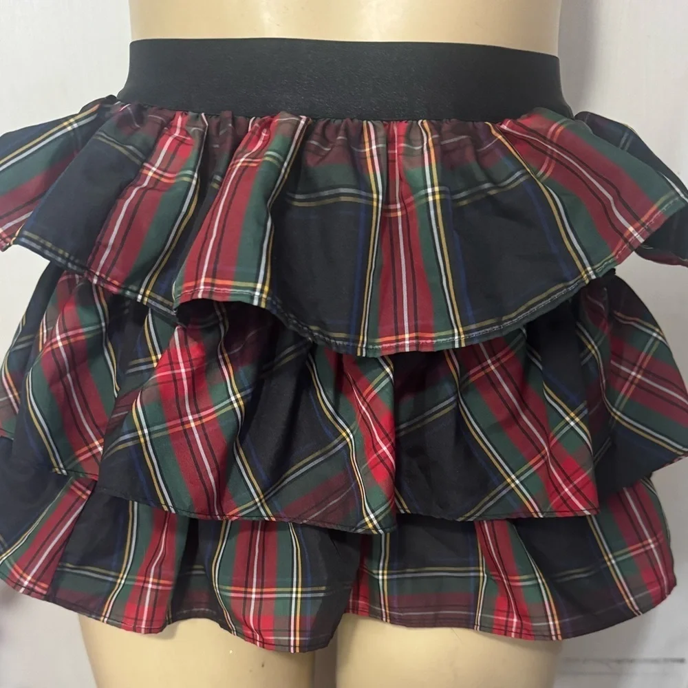 Ralph Lauren Plaid Ruffle Skirt - Red and Green
